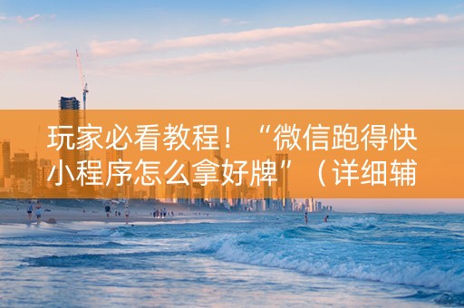 玩家必看教程！“微信跑得快小程序怎么拿好牌”（详细辅助教程）-哔哩哔哩