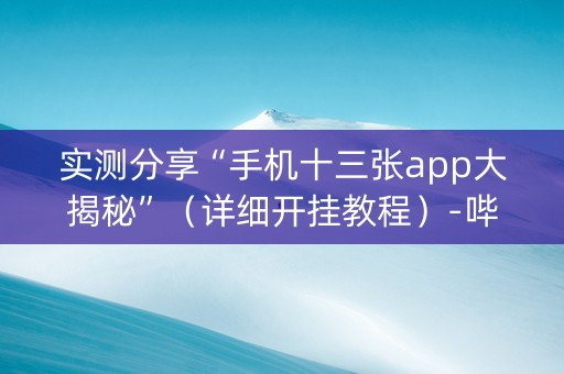 实测分享“手机十三张app大揭秘”（详细开挂教程）-哔哩哔哩