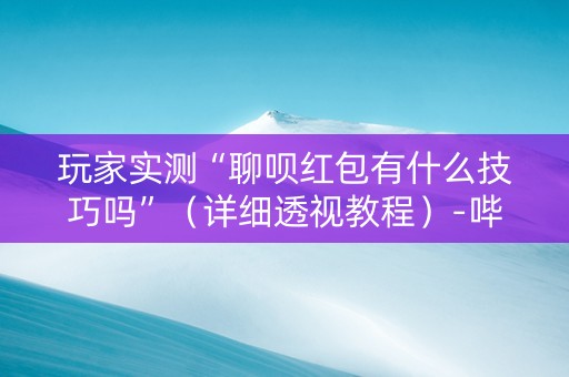 玩家实测“聊呗红包有什么技巧吗”（详细透视教程）-哔哩哔哩