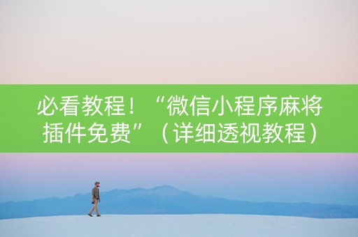 必看教程！“微信小程序麻将插件免费”（详细透视教程）-哔哩哔哩