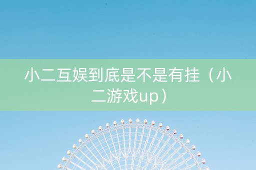 小二互娱到底是不是有挂（小二游戏up）