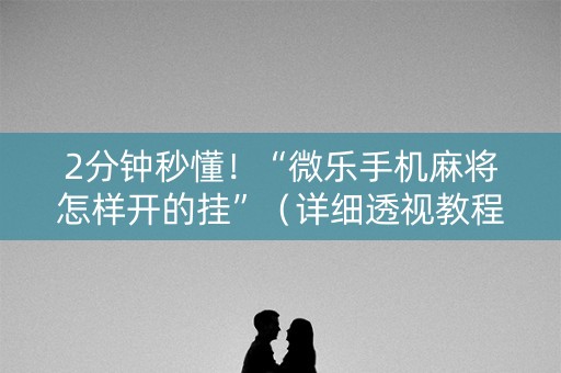 2分钟秒懂！“微乐手机麻将怎样开的挂”（详细透视教程）-哔哩哔哩