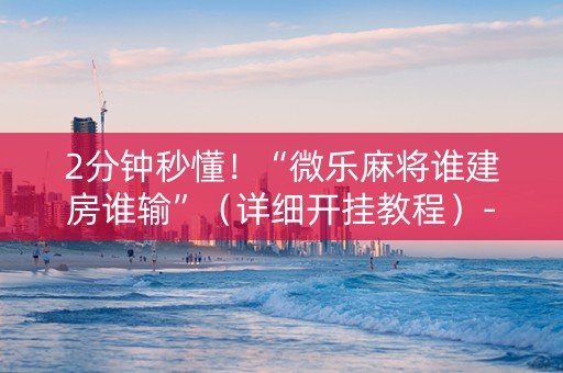 2分钟秒懂！“微乐麻将谁建房谁输”（详细开挂教程）-哔哩哔哩