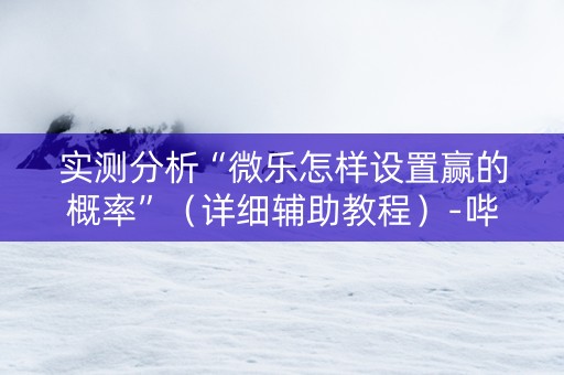 实测分析“微乐怎样设置赢的概率”（详细辅助教程）-哔哩哔哩