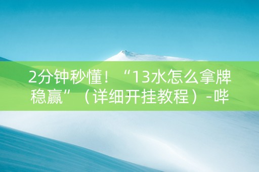 2分钟秒懂！“13水怎么拿牌稳赢”（详细开挂教程）-哔哩哔哩