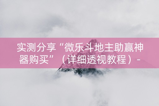 实测分享“微乐斗地主助赢神器购买”（详细透视教程）-哔哩哔哩