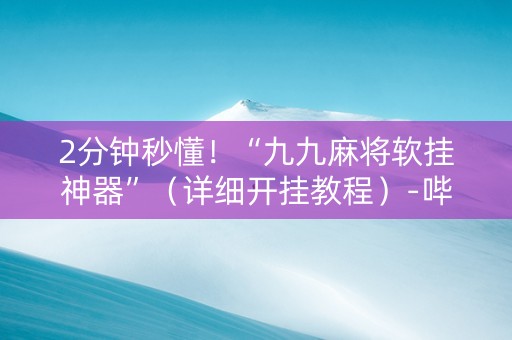 2分钟秒懂！“九九麻将软挂神器”（详细开挂教程）-哔哩哔哩