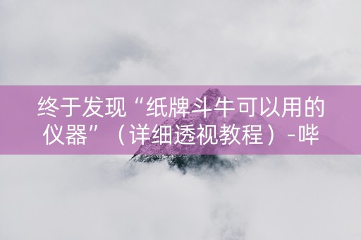 终于发现“纸牌斗牛可以用的仪器”（详细透视教程）-哔哩哔哩