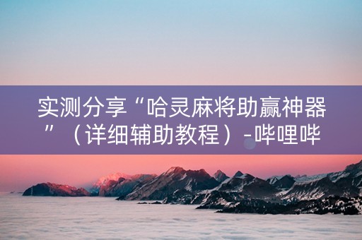 实测分享“哈灵麻将助赢神器”（详细辅助教程）-哔哩哔哩