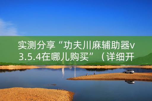 实测分享“功夫川麻辅助器v3.5.4在哪儿购买”（详细开挂教程）-哔哩哔哩