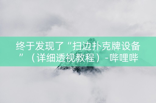 终于发现了“扫边扑克牌设备”（详细透视教程）-哔哩哔哩