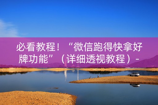 必看教程！“微信跑得快拿好牌功能”（详细透视教程）-哔哩哔哩