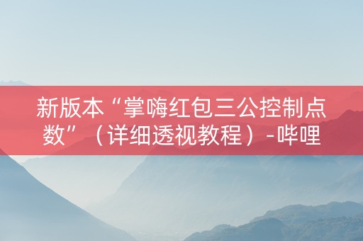 新版本“掌嗨红包三公控制点数”（详细透视教程）-哔哩哔哩