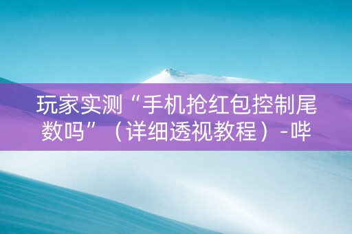 玩家实测“手机抢红包控制尾数吗”（详细透视教程）-哔哩哔哩