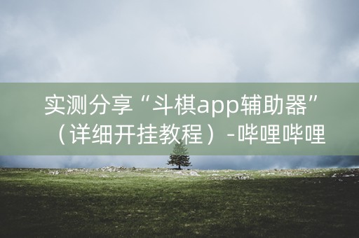 实测分享“斗棋app辅助器”（详细开挂教程）-哔哩哔哩