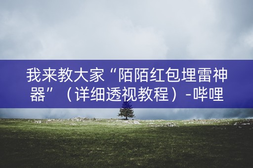 我来教大家“陌陌红包埋雷神器”（详细透视教程）-哔哩哔哩