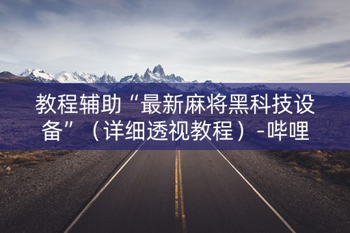 教程辅助“最新麻将黑科技设备”（详细透视教程）-哔哩哔哩