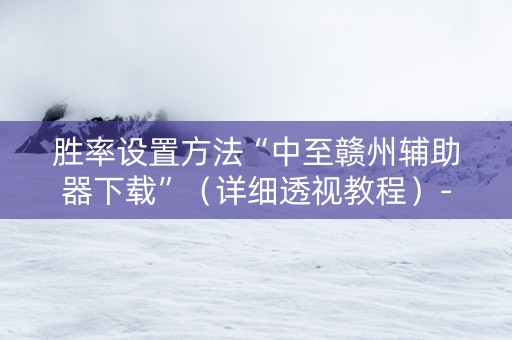 胜率设置方法“中至赣州辅助器下载”（详细透视教程）-哔哩哔哩