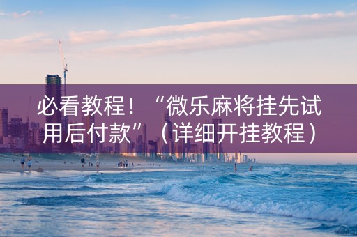 必看教程！“微乐麻将挂先试用后付款”（详细开挂教程）-哔哩哔哩