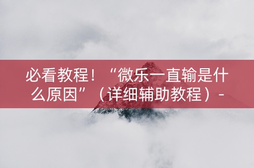 必看教程！“微乐一直输是什么原因”（详细辅助教程）-哔哩哔哩