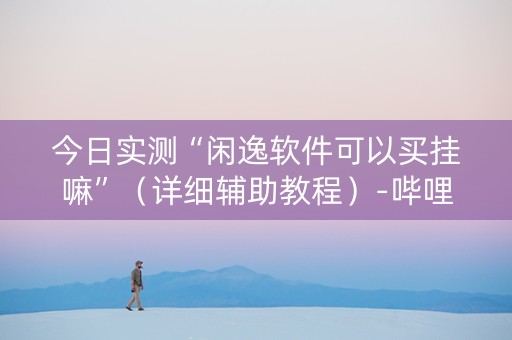 今日实测“闲逸软件可以买挂嘛”（详细辅助教程）-哔哩哔哩