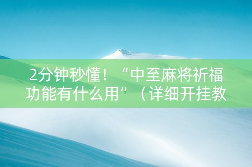 2分钟秒懂！“中至麻将祈福功能有什么用”（详细开挂教程）-哔哩哔哩