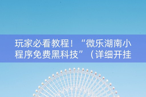 玩家必看教程！“微乐湖南小程序免费黑科技”（详细开挂教程）-哔哩哔哩