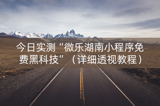 今日实测“微乐湖南小程序免费黑科技”（详细透视教程）-哔哩哔哩