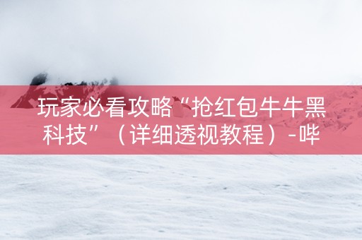 玩家必看攻略“抢红包牛牛黑科技”（详细透视教程）-哔哩哔哩
