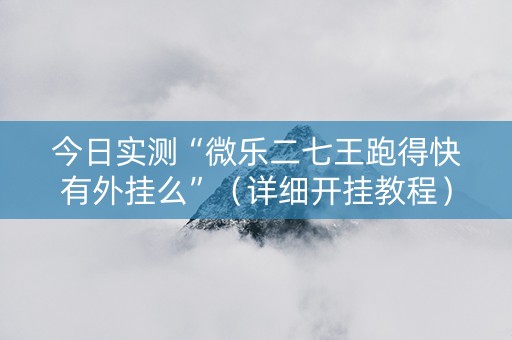 今日实测“微乐二七王跑得快有外挂么”（详细开挂教程）-哔哩哔哩