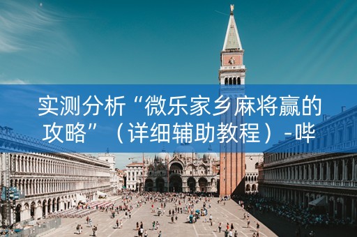 实测分析“微乐家乡麻将赢的攻略”（详细辅助教程）-哔哩哔哩