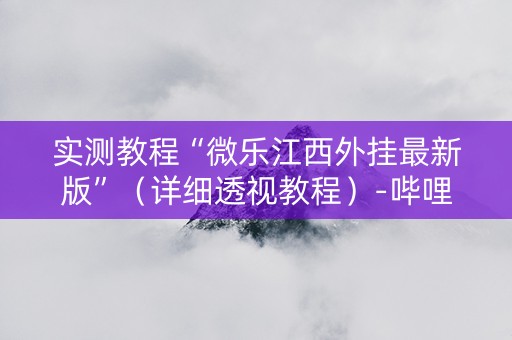 实测教程“微乐江西外挂最新版”（详细透视教程）-哔哩哔哩
