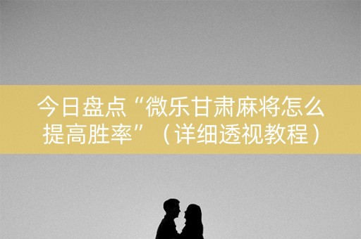 今日盘点“微乐甘肃麻将怎么提高胜率”（详细透视教程）-哔哩哔哩