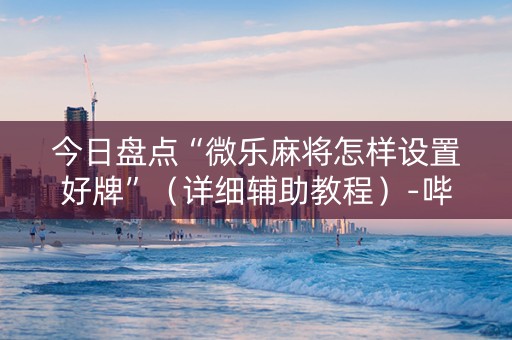 今日盘点“微乐麻将怎样设置好牌”（详细辅助教程）-哔哩哔哩