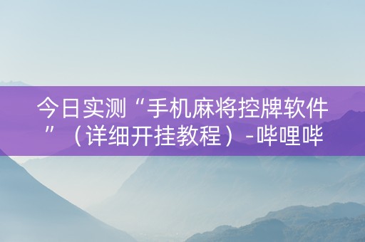 今日实测“手机麻将控牌软件”（详细开挂教程）-哔哩哔哩