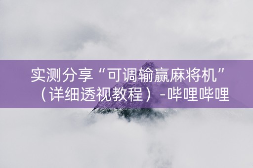 实测分享“可调输赢麻将机”（详细透视教程）-哔哩哔哩