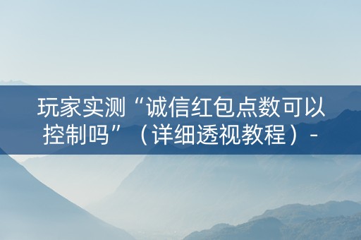 玩家实测“诚信红包点数可以控制吗”（详细透视教程）-哔哩哔哩