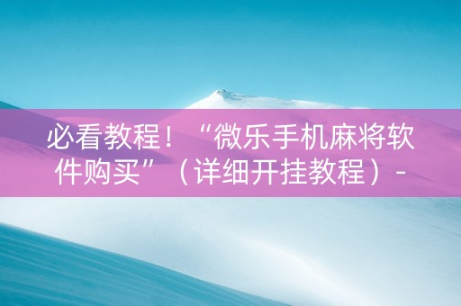 必看教程！“微乐手机麻将软件购买”（详细开挂教程）-哔哩哔哩