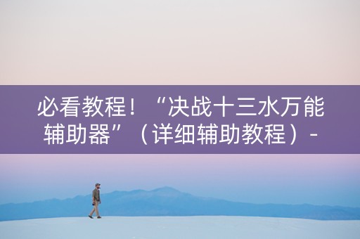 必看教程！“决战十三水万能辅助器”（详细辅助教程）-哔哩哔哩