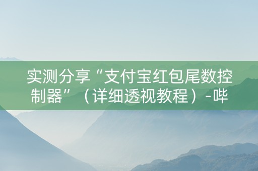 实测分享“支付宝红包尾数控制器”（详细透视教程）-哔哩哔哩