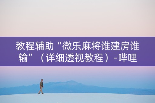 教程辅助“微乐麻将谁建房谁输”（详细透视教程）-哔哩哔哩