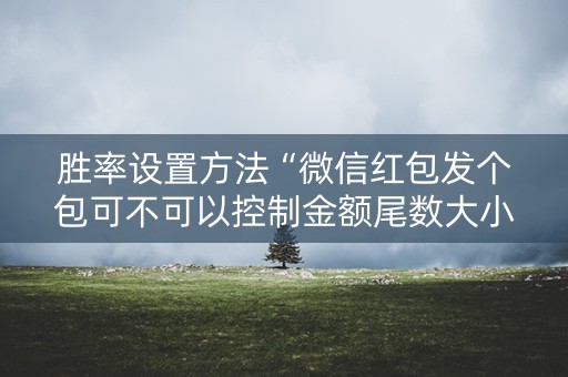 胜率设置方法“微信红包发个包可不可以控制金额尾数大小”（详细透视教程）-哔哩哔哩