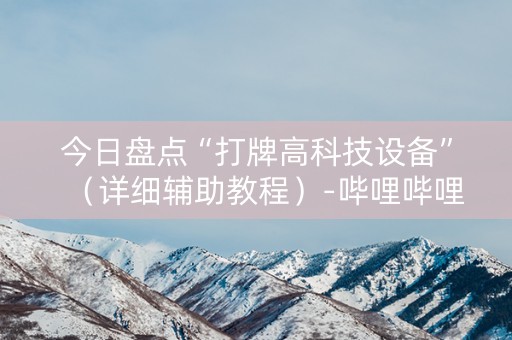今日盘点“打牌高科技设备”（详细辅助教程）-哔哩哔哩