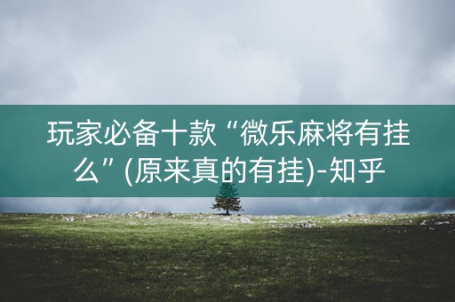 玩家必备十款“微乐麻将有挂么”(原来真的有挂)-知乎