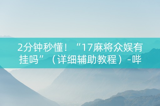 2分钟秒懂！“17麻将众娱有挂吗”（详细辅助教程）-哔哩哔哩
