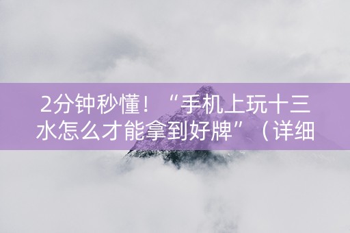 2分钟秒懂！“手机上玩十三水怎么才能拿到好牌”（详细透视教程）-哔哩哔哩