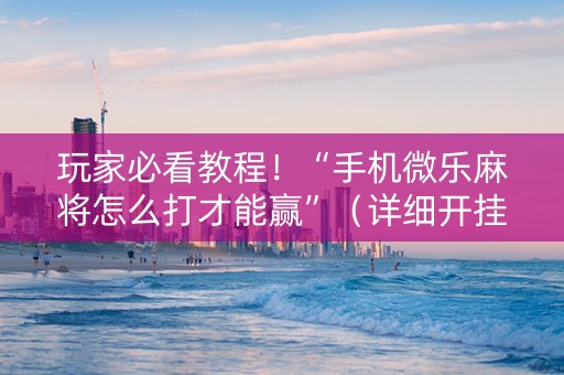 玩家必看教程！“手机微乐麻将怎么打才能赢”（详细开挂教程）-哔哩哔哩