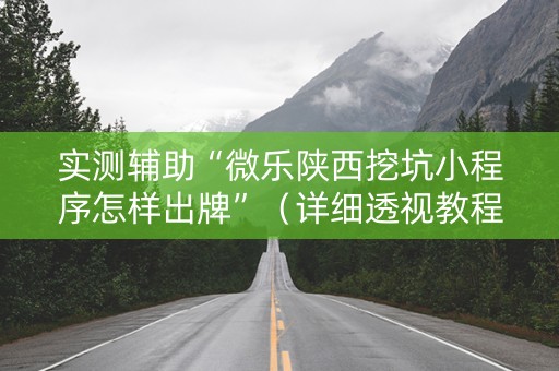 实测辅助“微乐陕西挖坑小程序怎样出牌”（详细透视教程）-哔哩哔哩