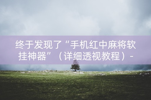 终于发现了“手机红中麻将软挂神器”（详细透视教程）-哔哩哔哩