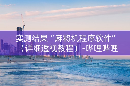 实测结果“麻将机程序软件”（详细透视教程）-哔哩哔哩